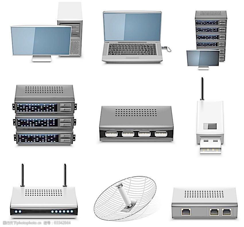 网络服务器图标与计算机网络